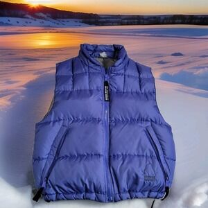 ❄️Vintage Sierra Designs Puffer Vest Unisex S/M Blue Quilted Goose Down‎ Zipper